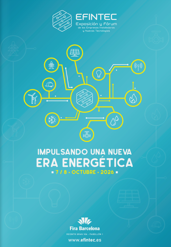Cartel oficial de EFINTEC 2026 con fechas y ubicación en Fira Barcelona Gran Vía